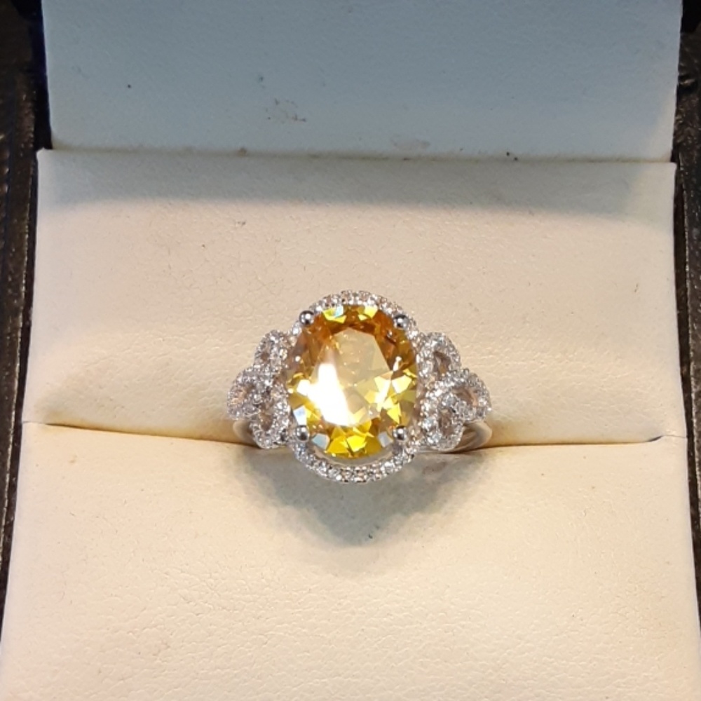 5.00ctw Simulated Yellow & White Diamonds 925 - Picture 1 of 8